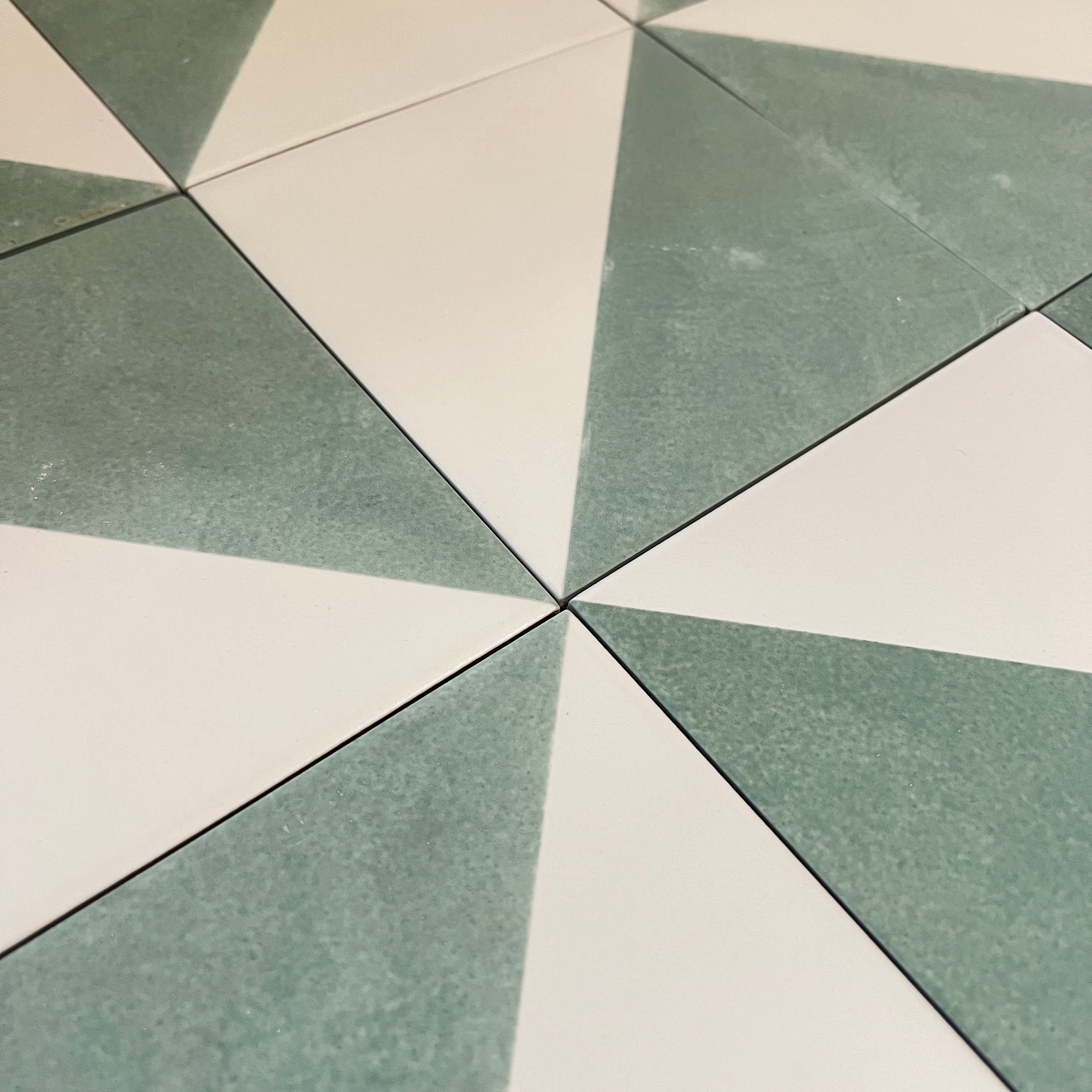 Seconds - Signal Floor Tile In Sea Green (Matt Finish)