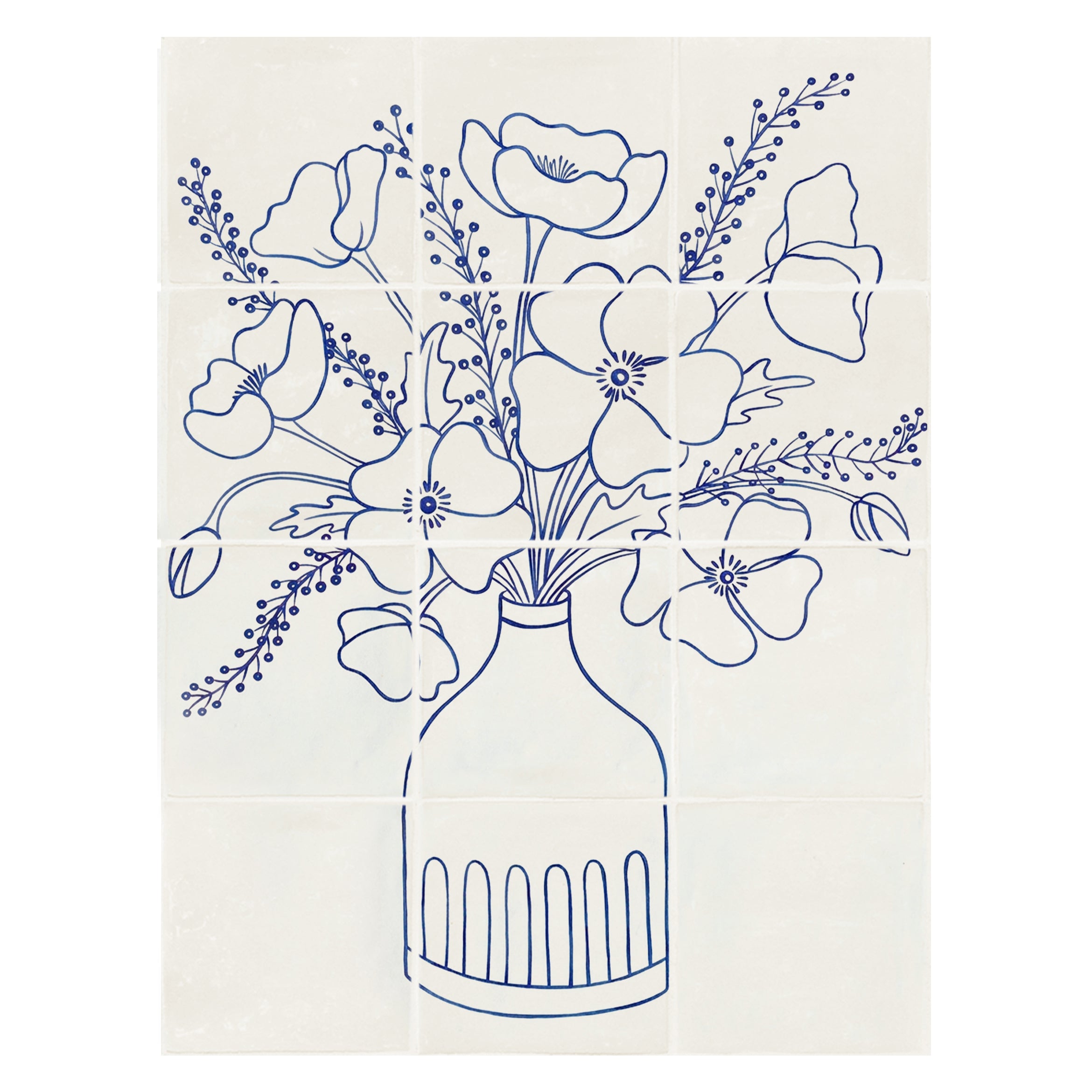 39x52cm Columbia Road Mural in Cobalt