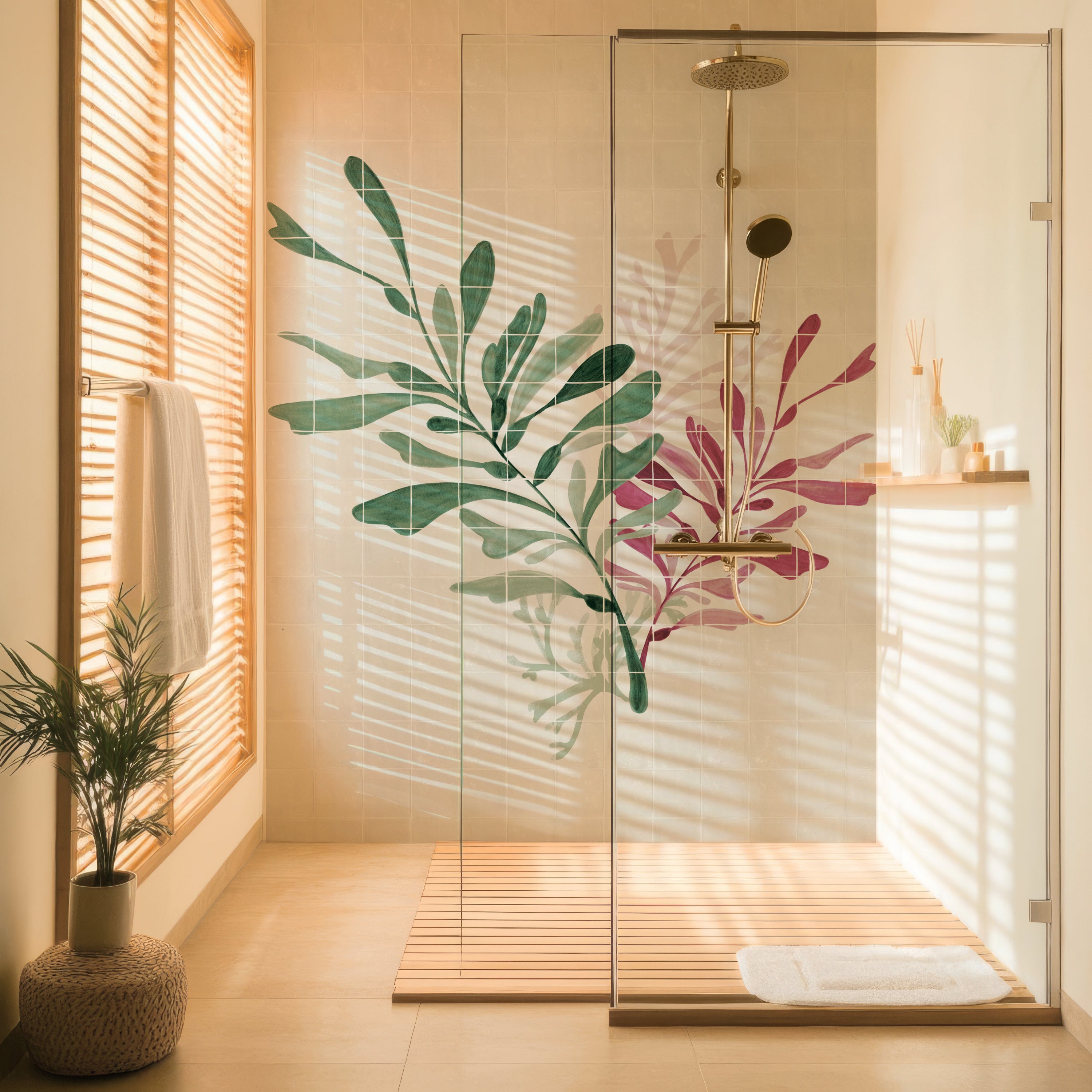 169x169cm Dancing Seaweed Mural in Colour