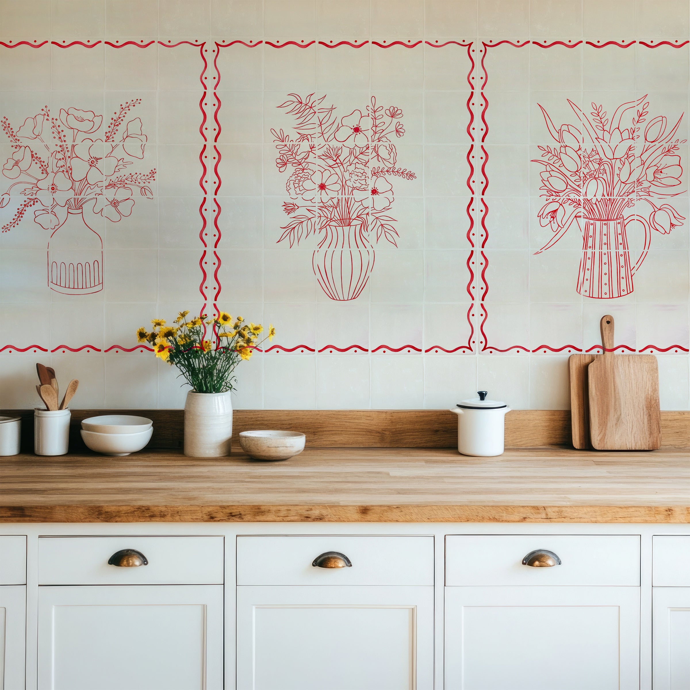 39x52cm Columbia Road Mural in Berry