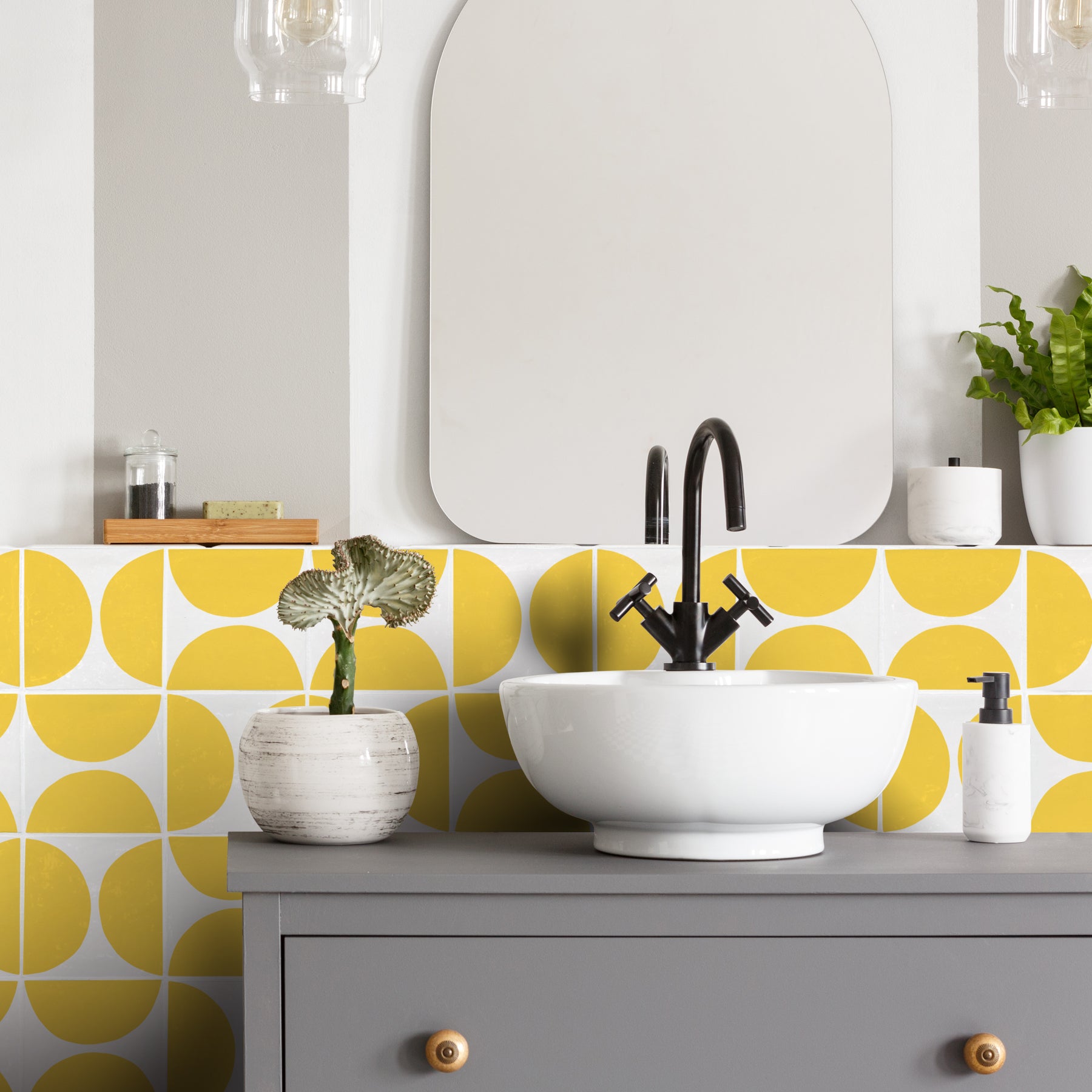 Bathroom tiled with Arc Citrus