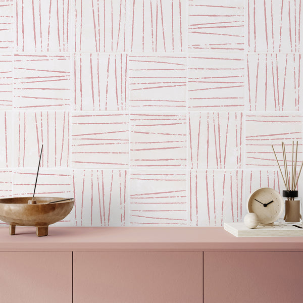 Kitchen wall tiled with Birch Blossom tiles