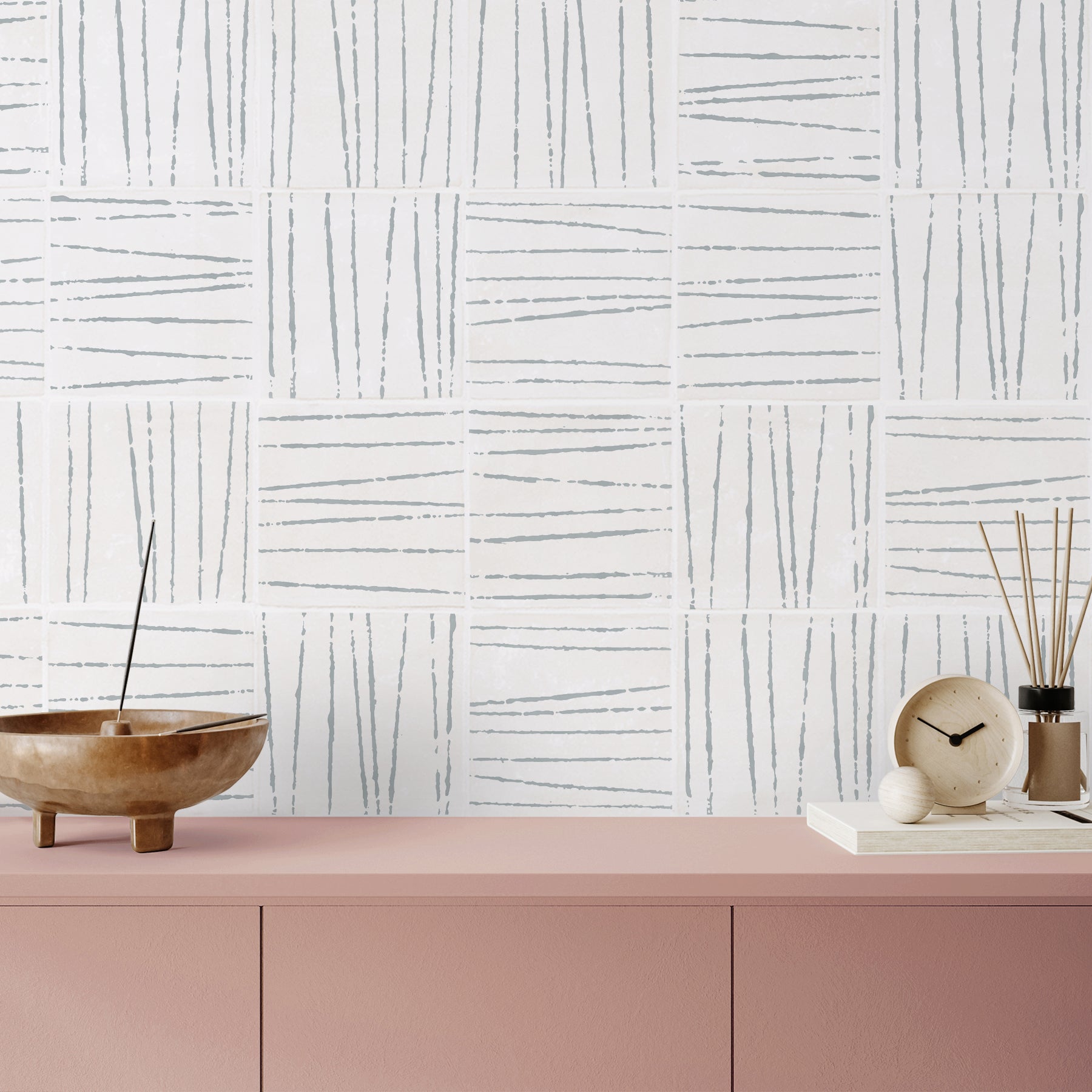 Random mix of Birch tiles in Pebble