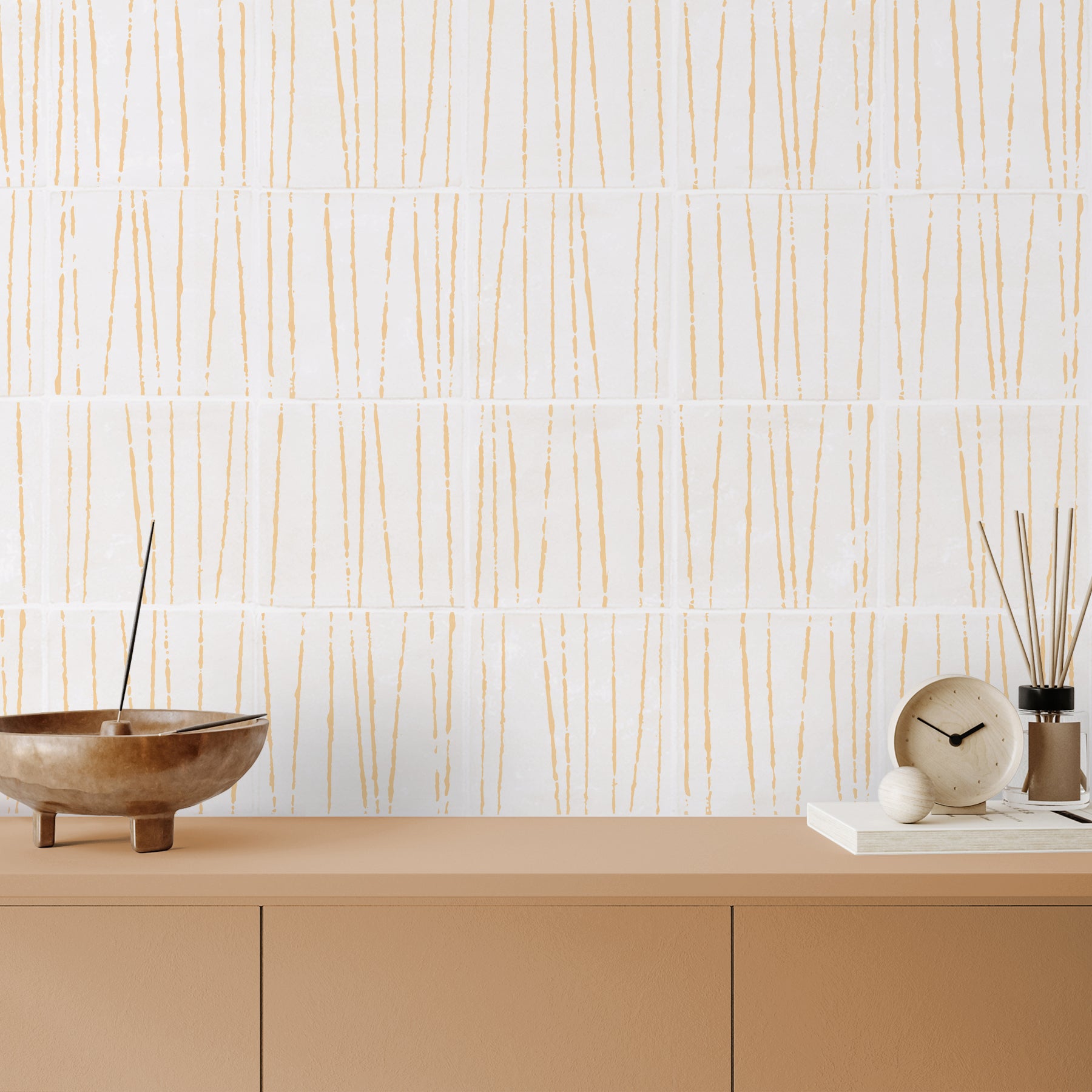 Birch Primrose in linear pattern