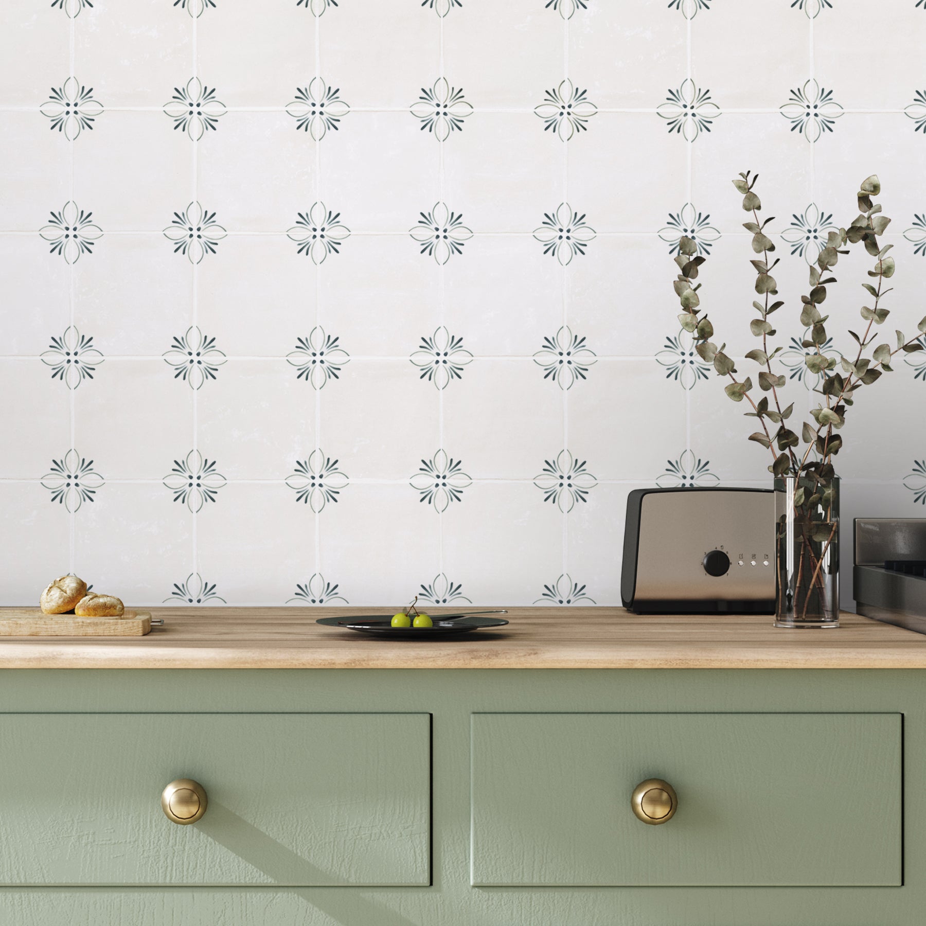 Tiled wall of Safran Corners in Moor
