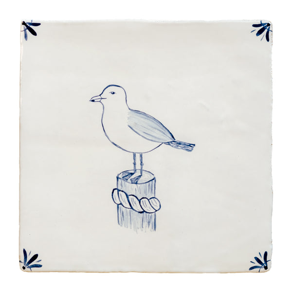 Cornish Delft Seagull tile