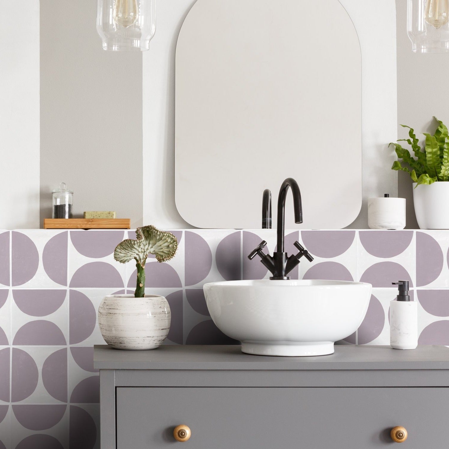 Arc Lavender wall tiles