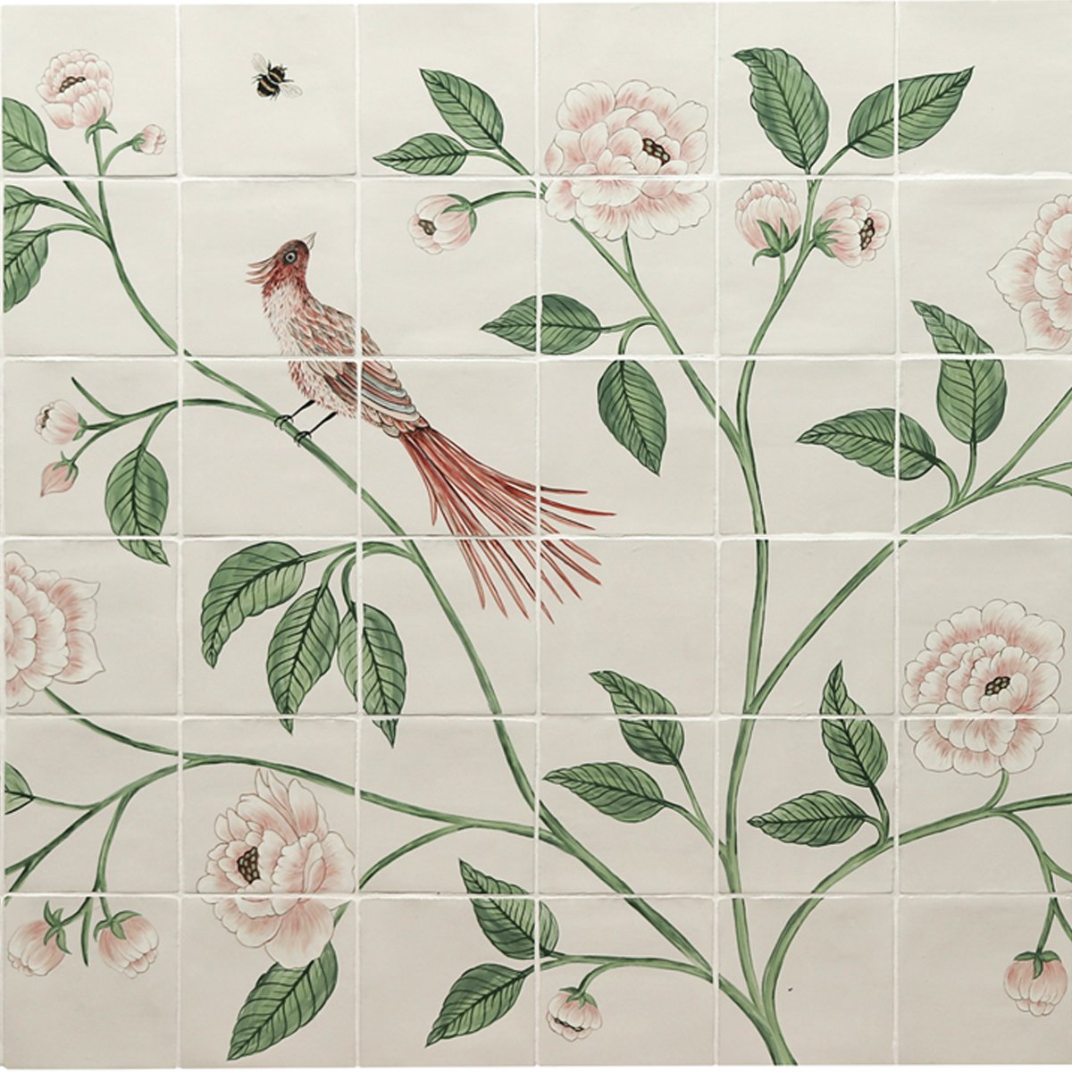 English Garden Hand Painted Tile Panel