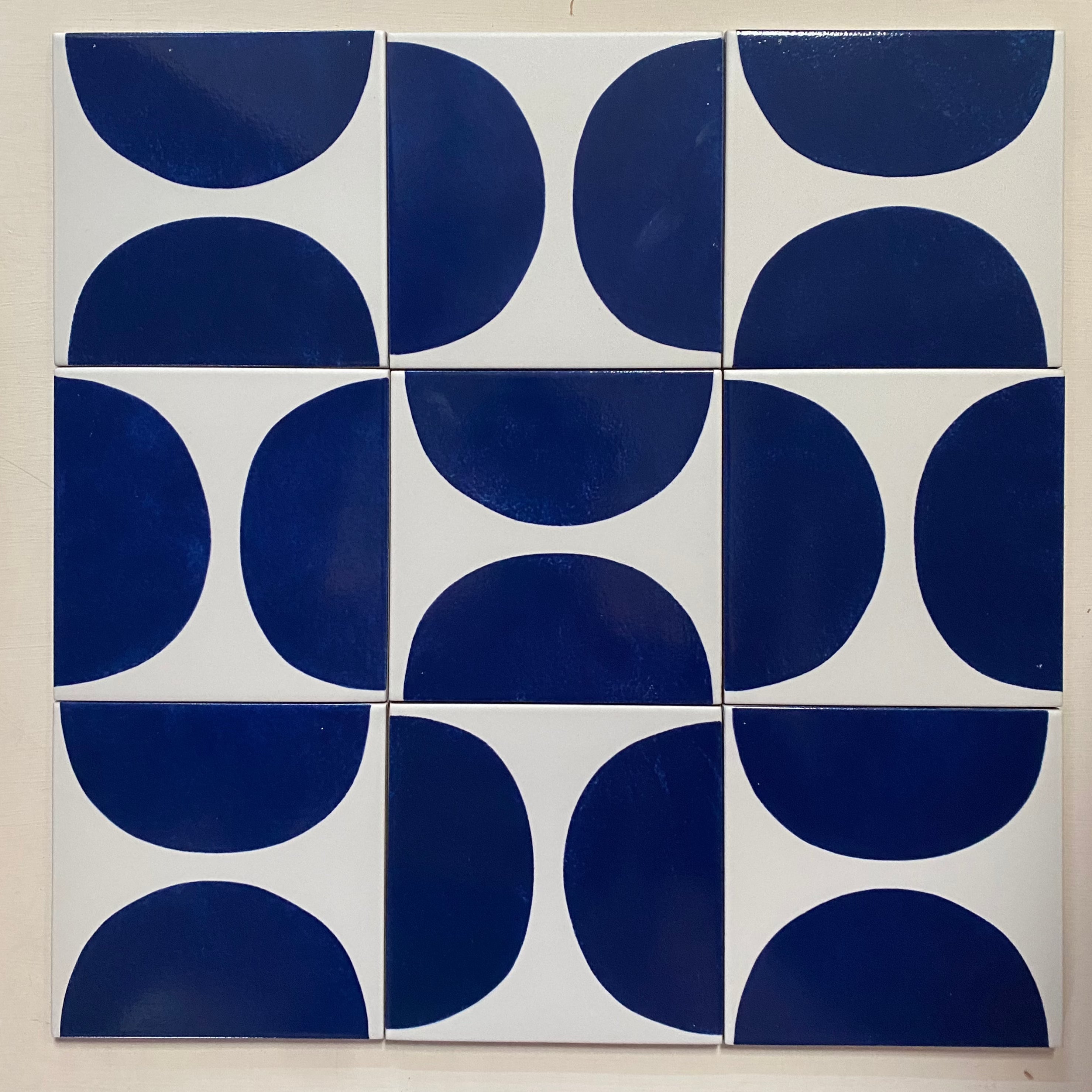 Seconds Arc Floor Tile in Navy Gloss Decorum Studio Cornwall