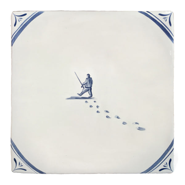 Harbour Delft Man with Fishing Rod