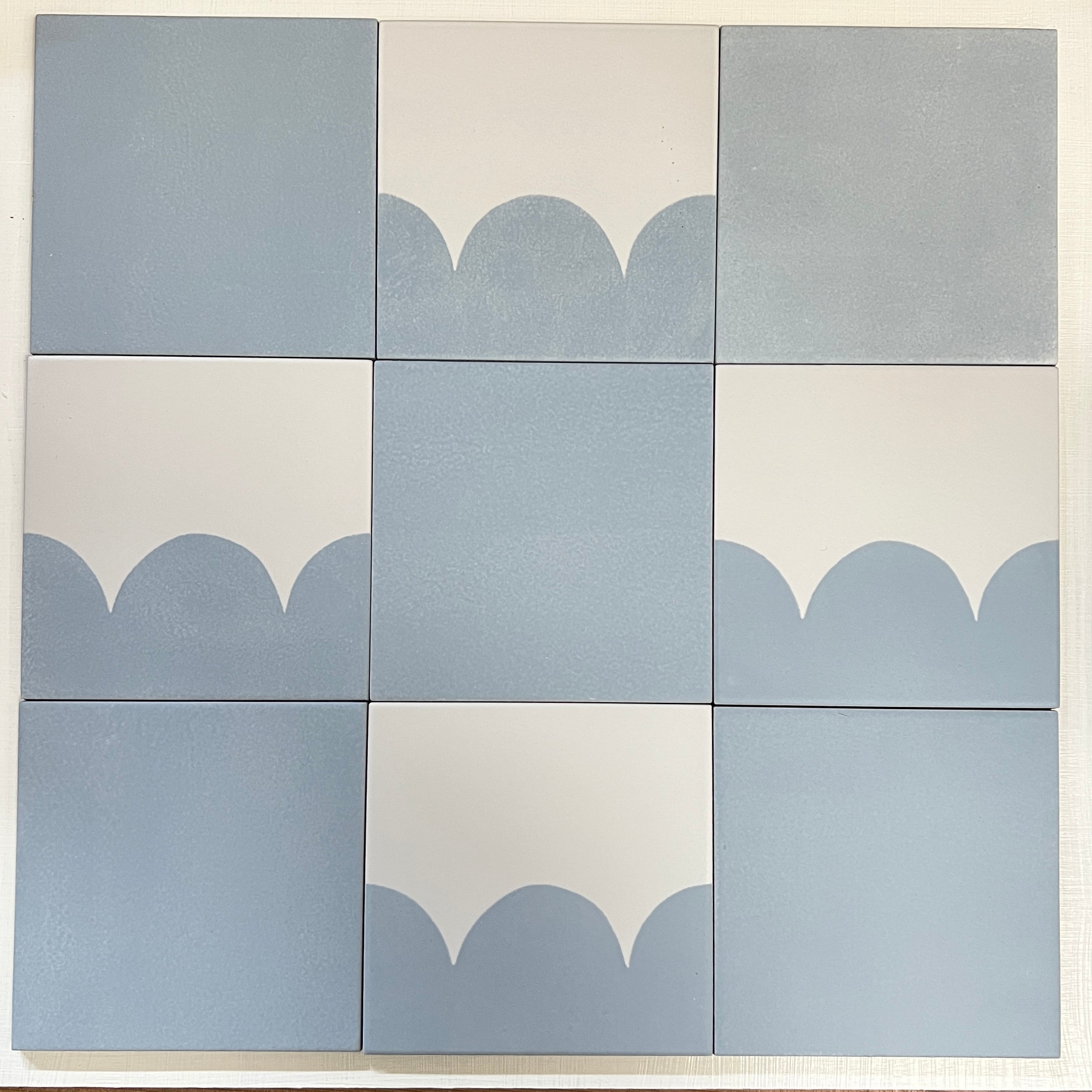 Seconds - Calico Scallop Floor Tile Mix in Speedwell (Matt Finish)