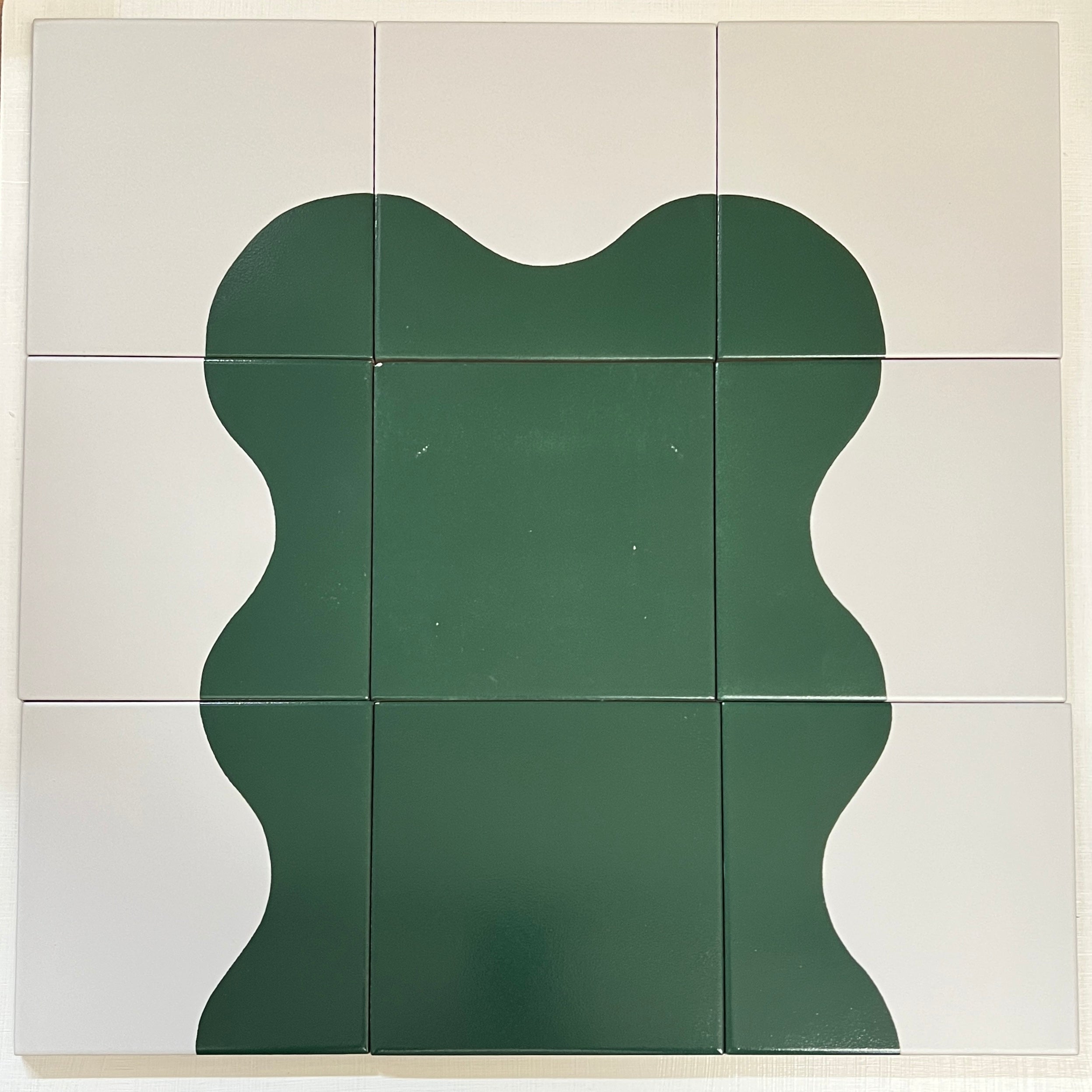 Seconds - Calico Wave Floor Tile Mix in Bottle Green (Gloss Finish)