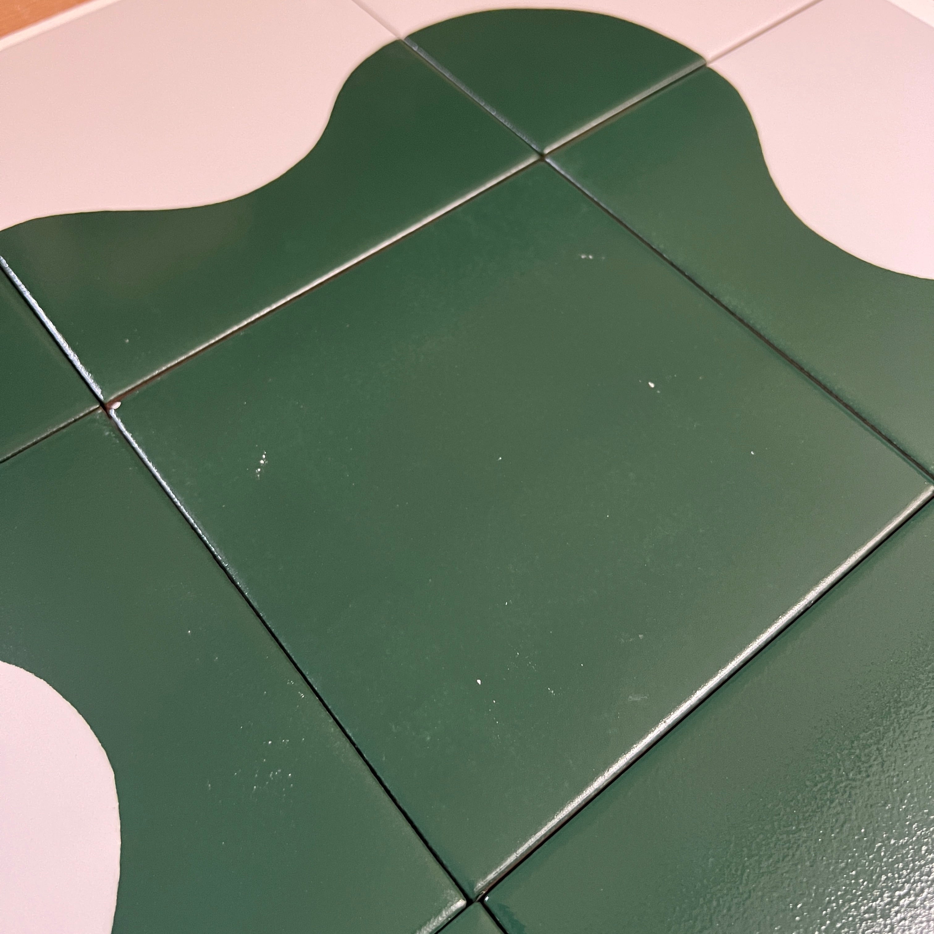 Seconds - Calico Wave Floor Tile Mix in Bottle Green (Gloss Finish)