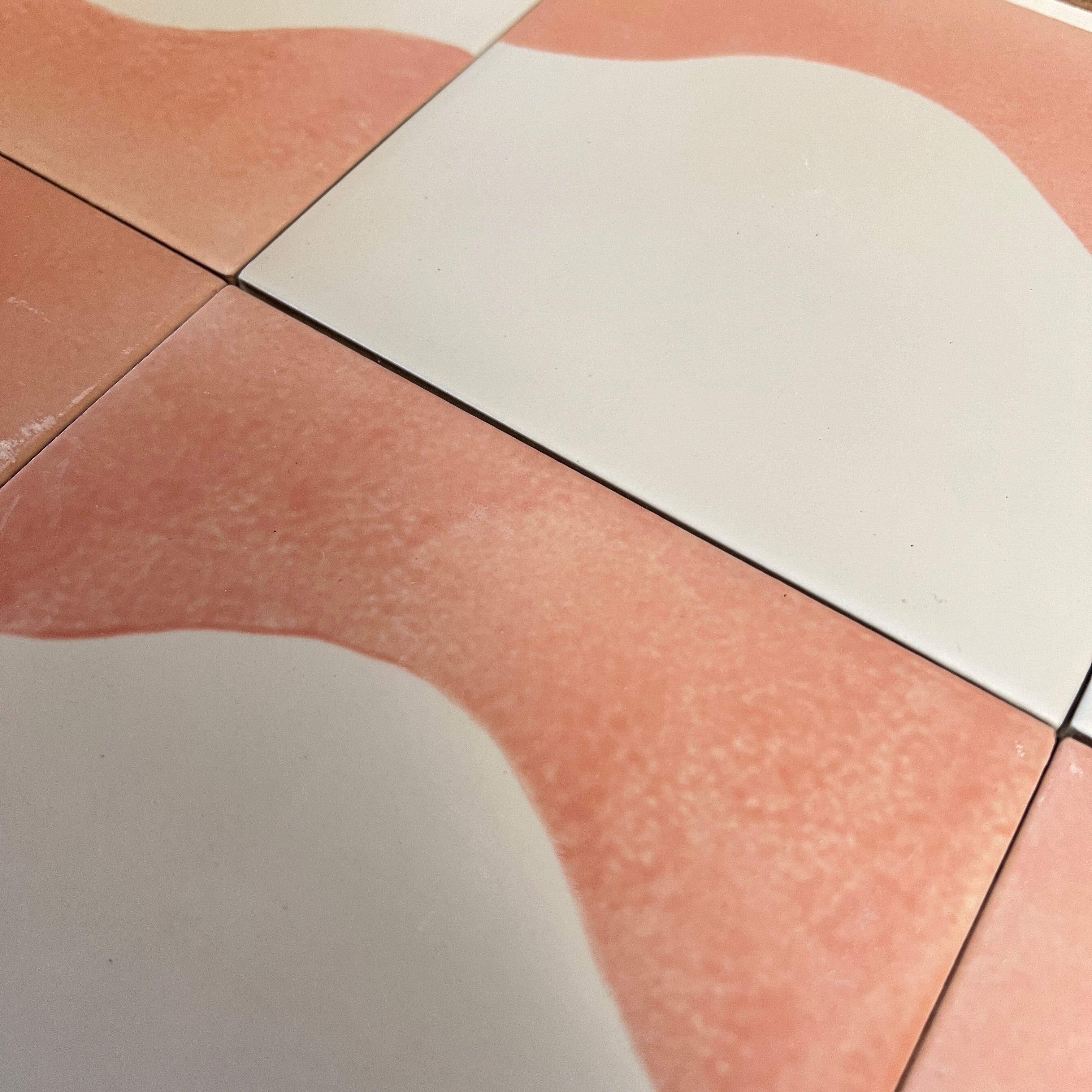 Seconds - Calico Wave Floor Tile in Peach (Matt Finish)