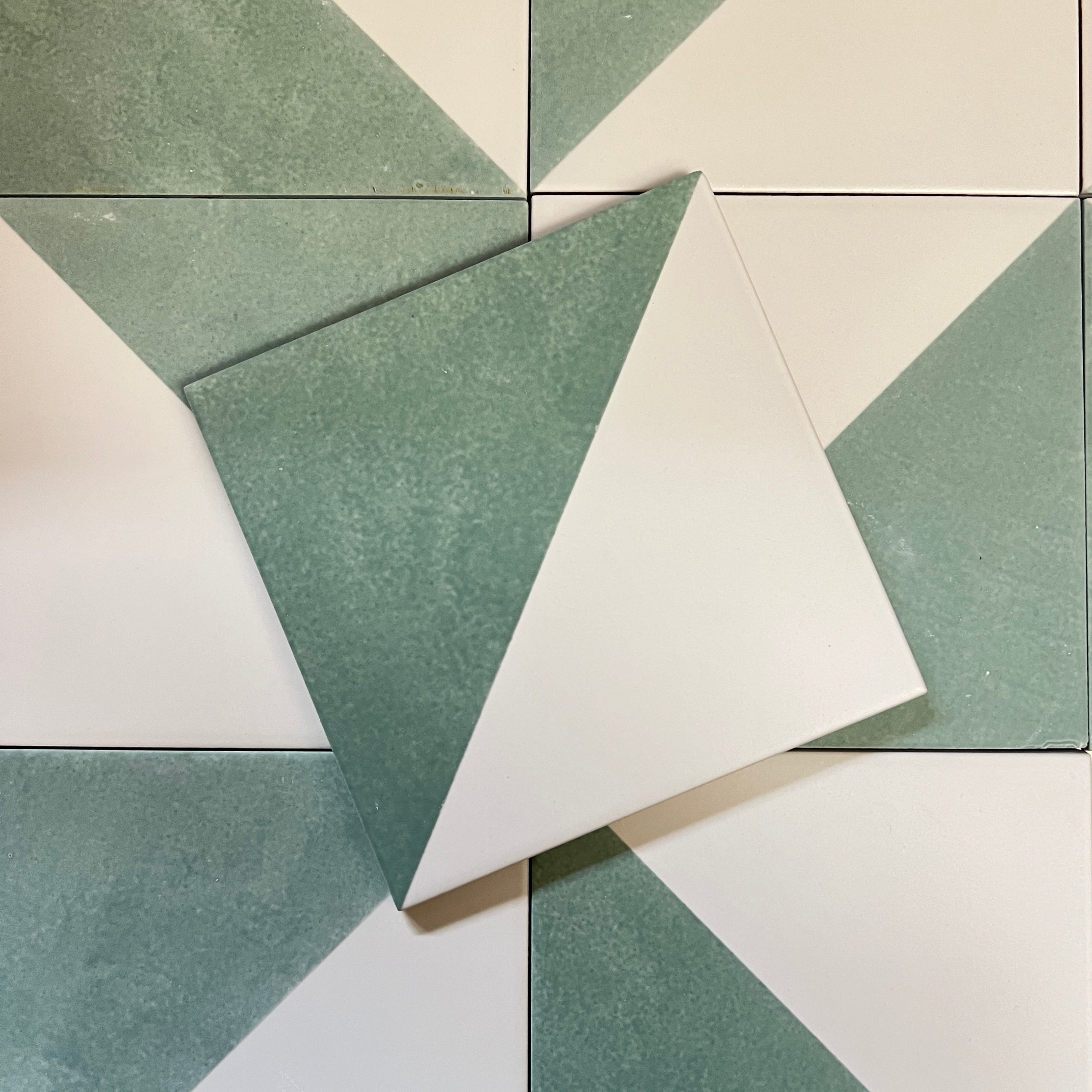 Seconds - Signal Floor Tile In Sea Green (Matt Finish)
