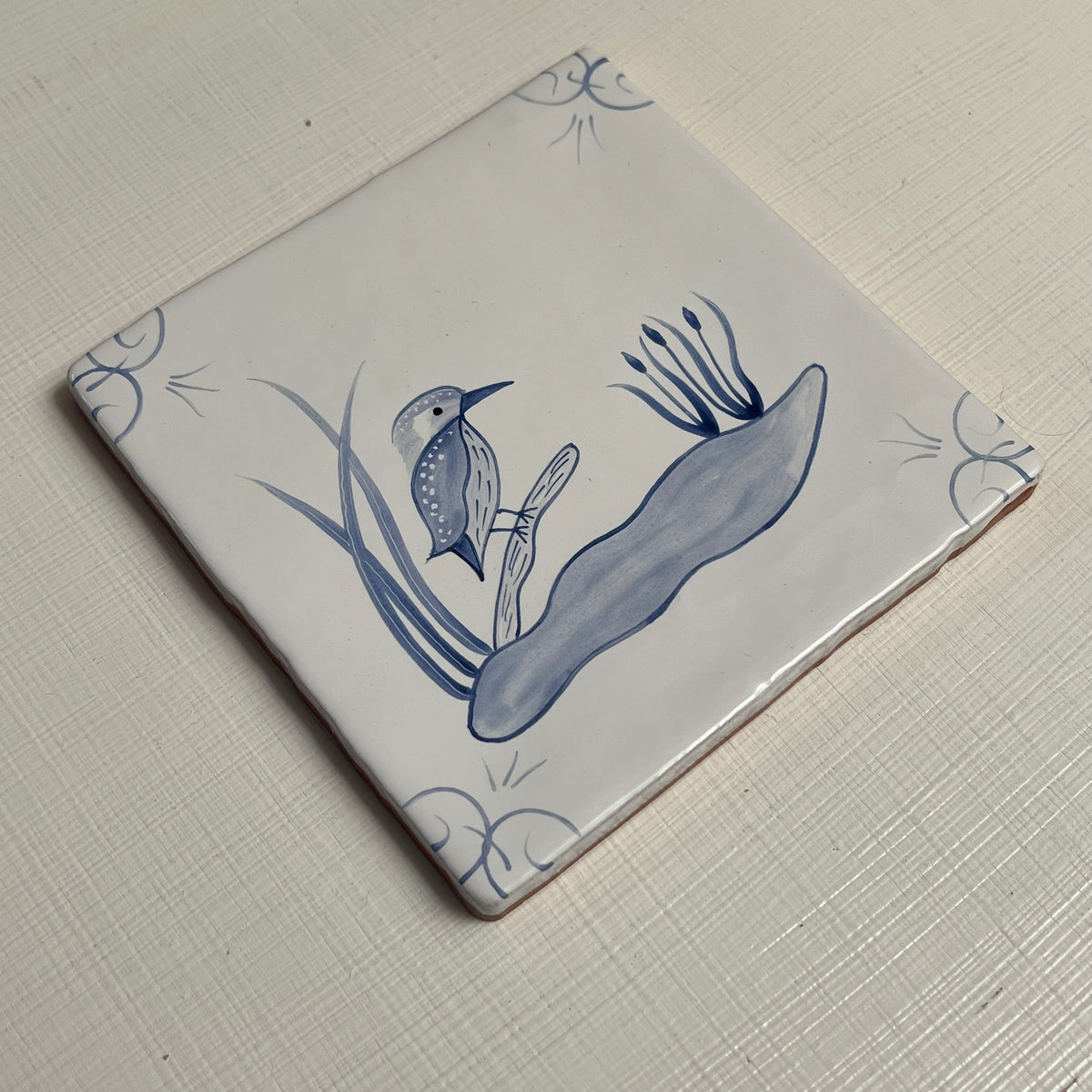 Seconds - English Delft Kingfisher on Cornish