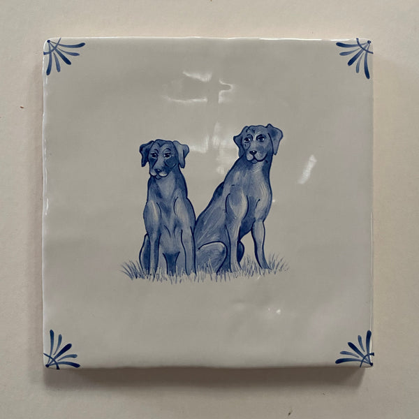 Seconds - Cotswold Delft Black Labs on Cornish