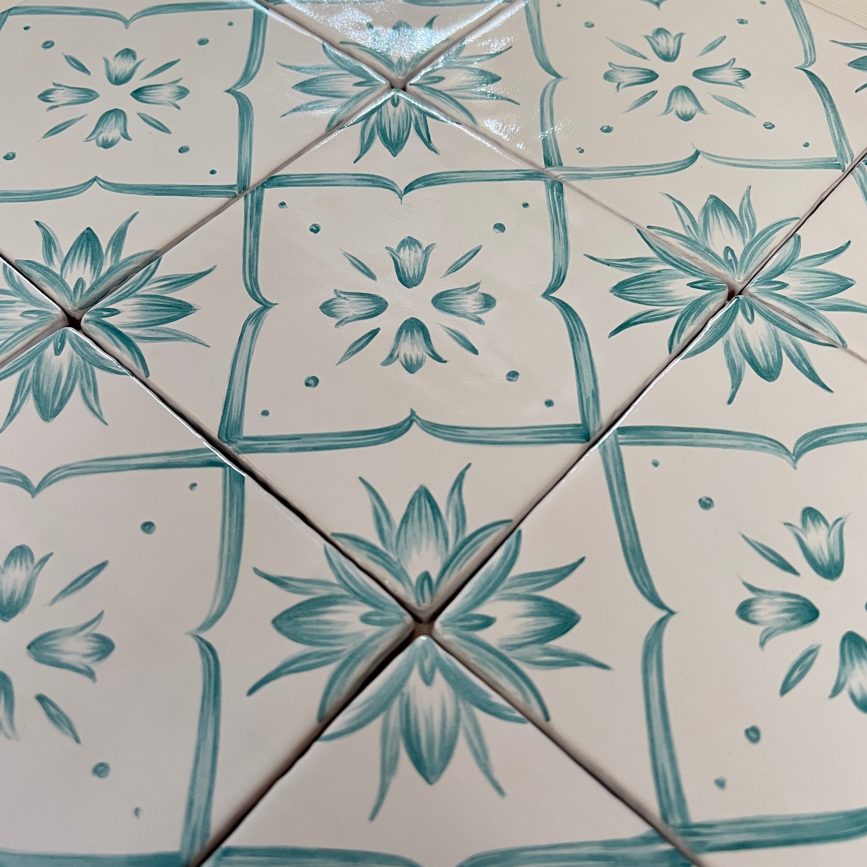 Seconds - Custom Floral Tiles on Cornish White
