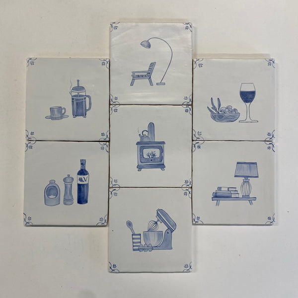 Seconds - Set of 7 Delft Decors on Chalk