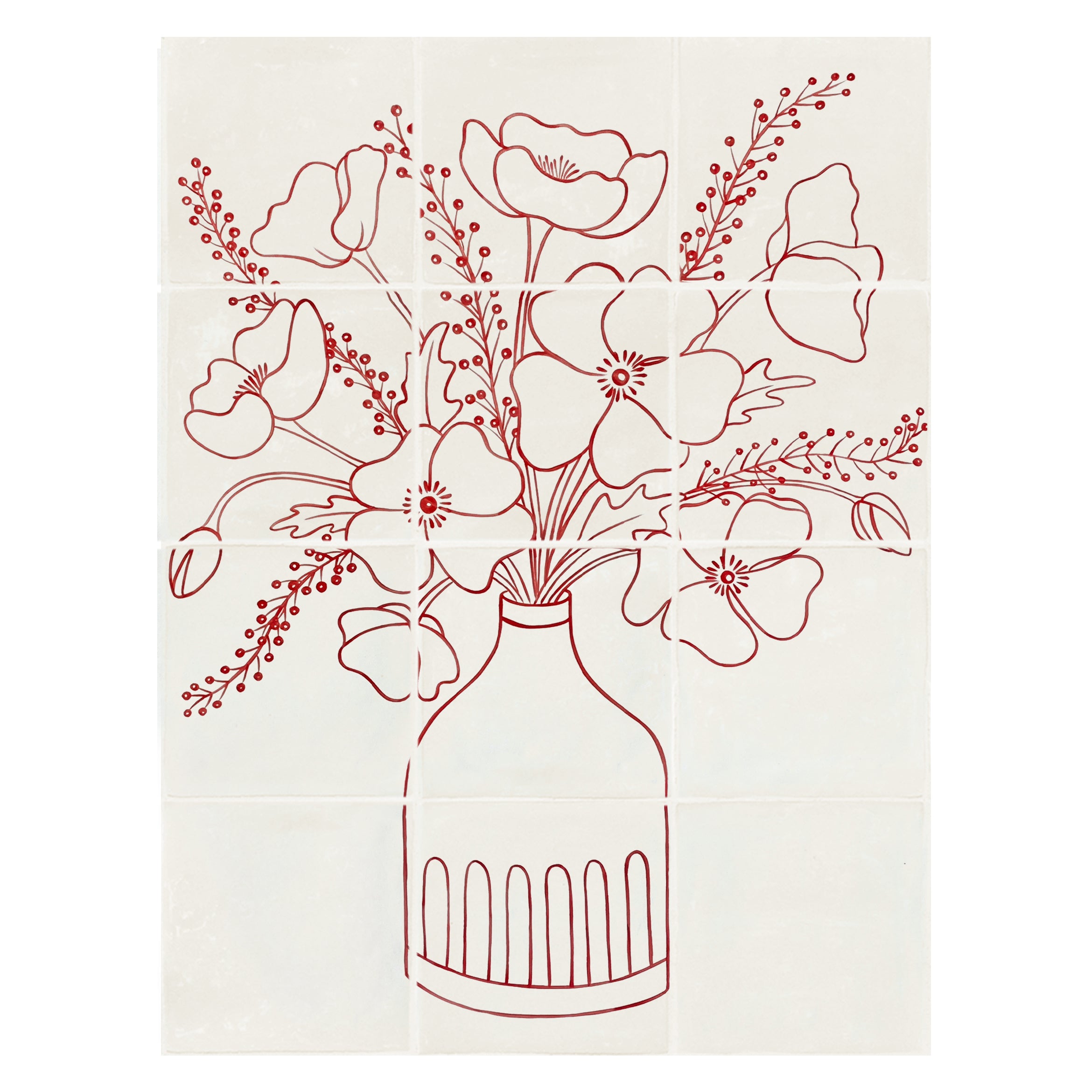39x52cm Columbia Road Mural in Berry