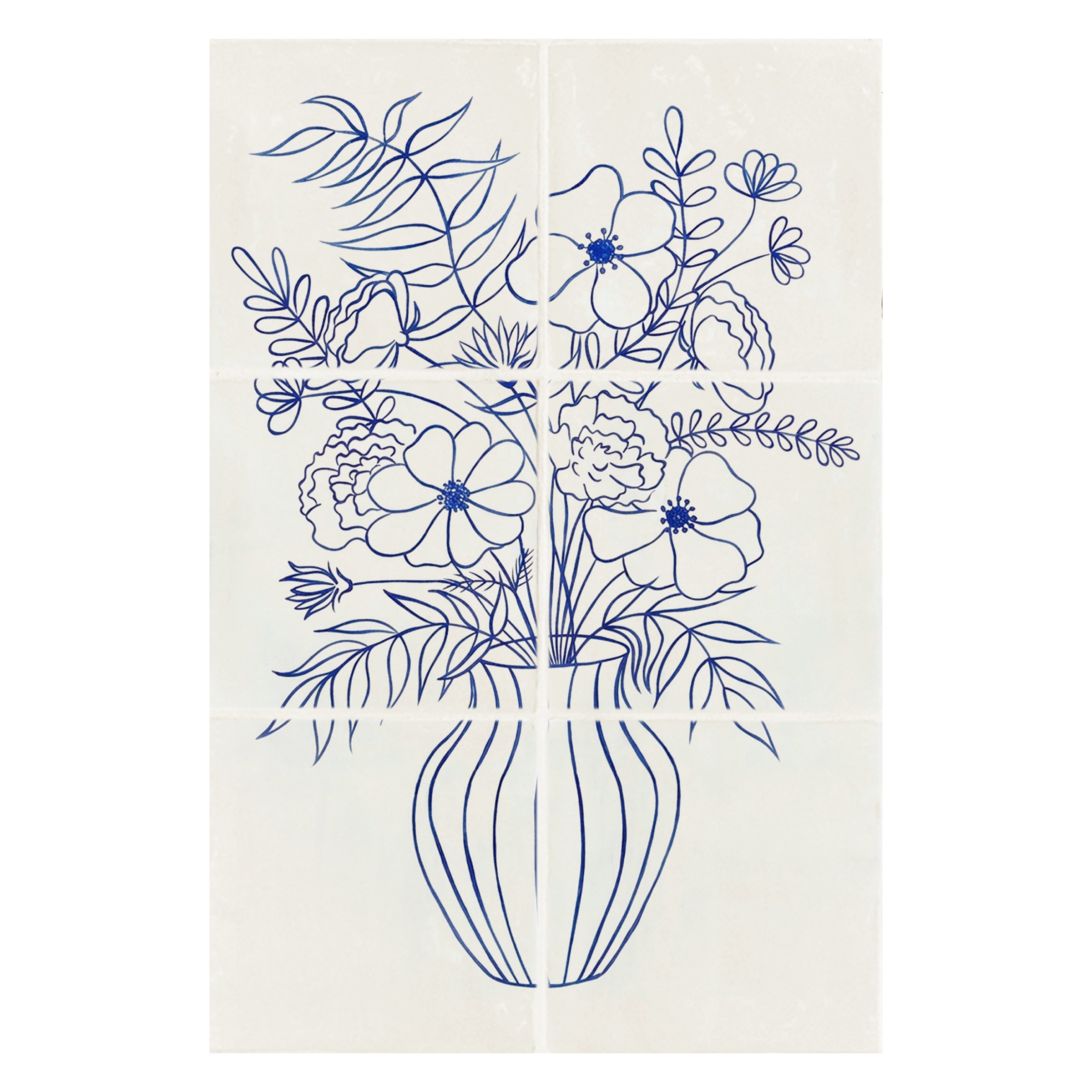 16x39cm Columbia Road Mural in Cobalt