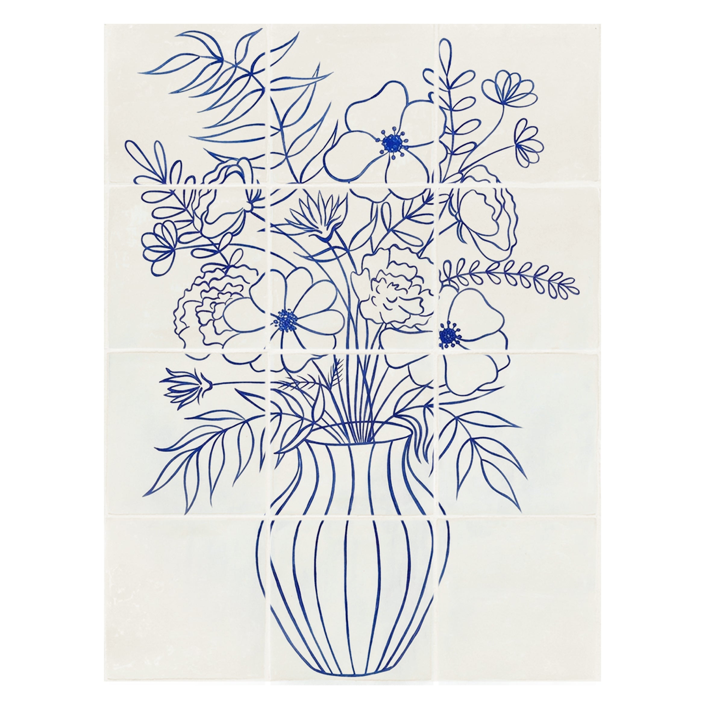 39x52cm Columbia Road Mural in Cobalt