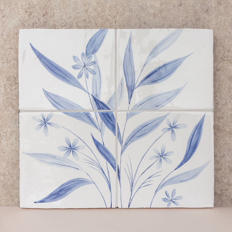 Willow 4 Tile Mural Blue