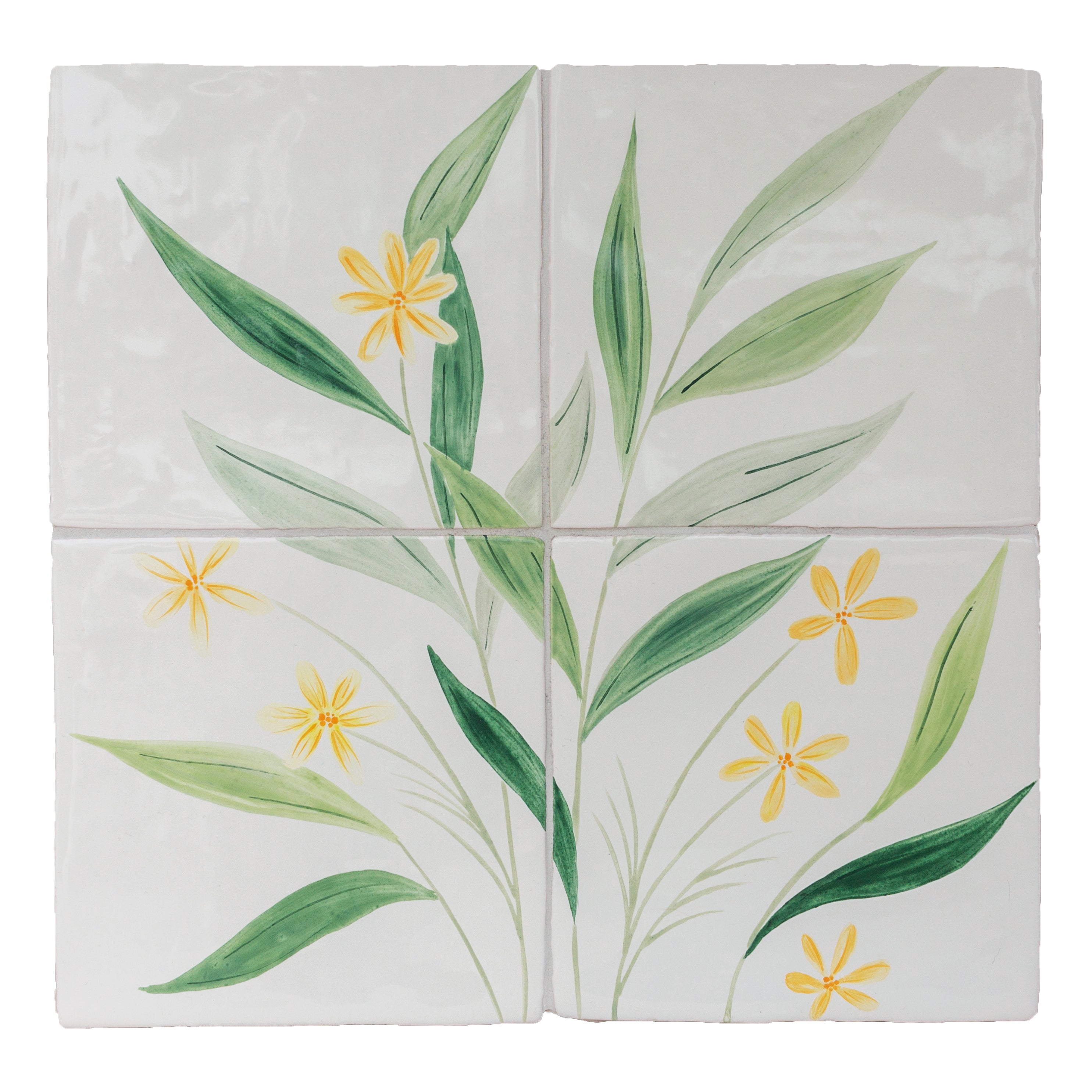 26 x 26cm Willow Mural in Yellow