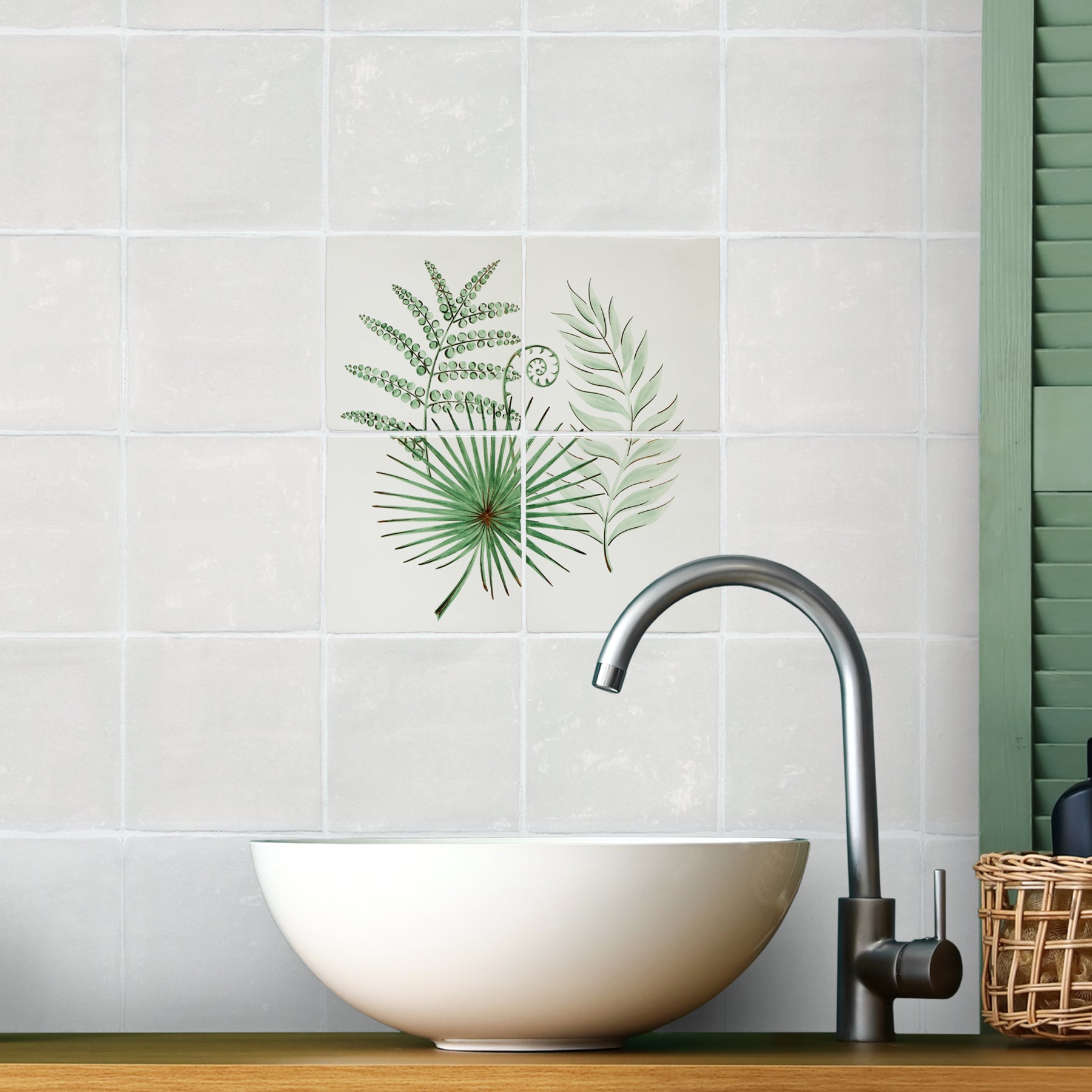 Glasshouse Cinnamon, Fan and Parlour 4 Tile Mural