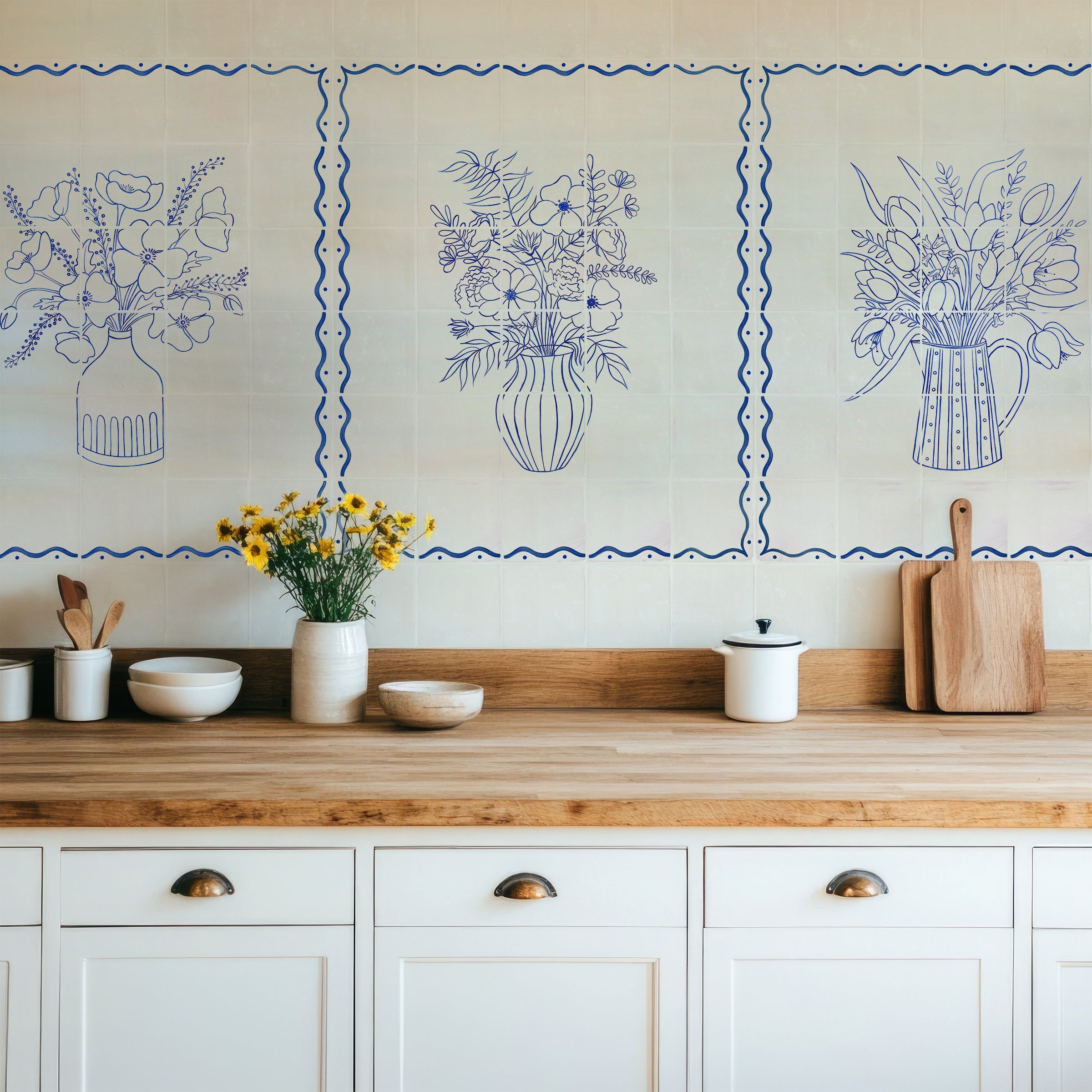 39x52cm Columbia Road Mural in Cobalt