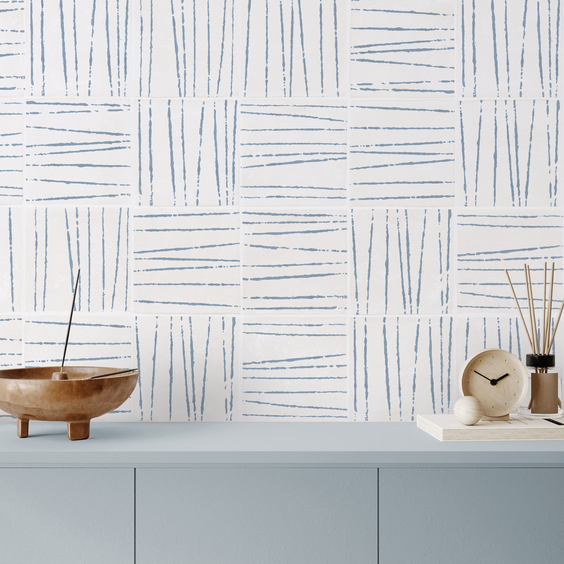 Birch Speedwell random mix of tiles in kitchen