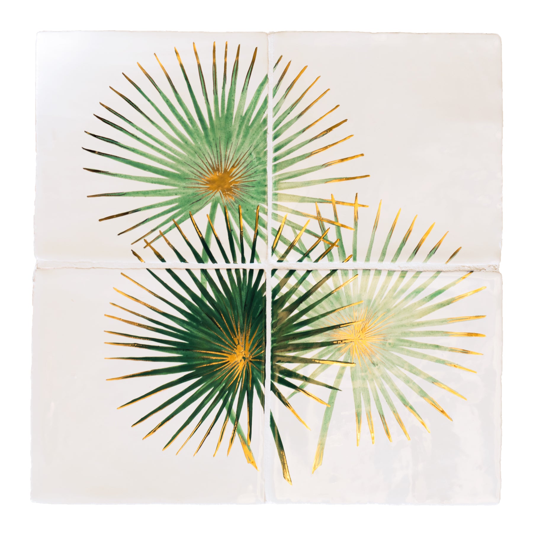 The Glasshouse Fan Palm 4 Tile Panel