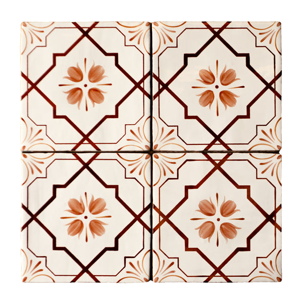 Four tiles of Safran Flowers Earth