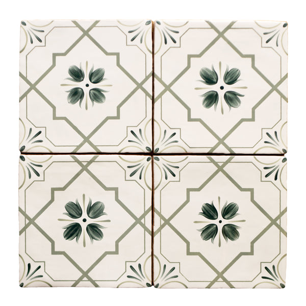 Four tiles of Safran Flowers in Moor
