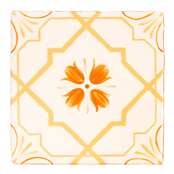 Safran Flowers tile in Sunbeam colours
