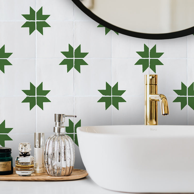 Stargazy Clover tiles in bathroom splash back