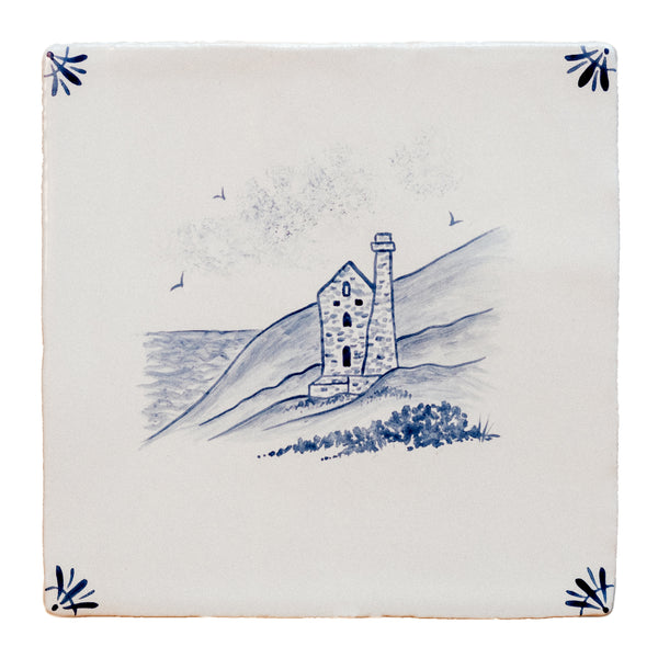 Cornish Delft Wheal Coates hand painted tile