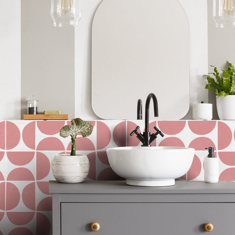 Arc Rose pink wall tile design