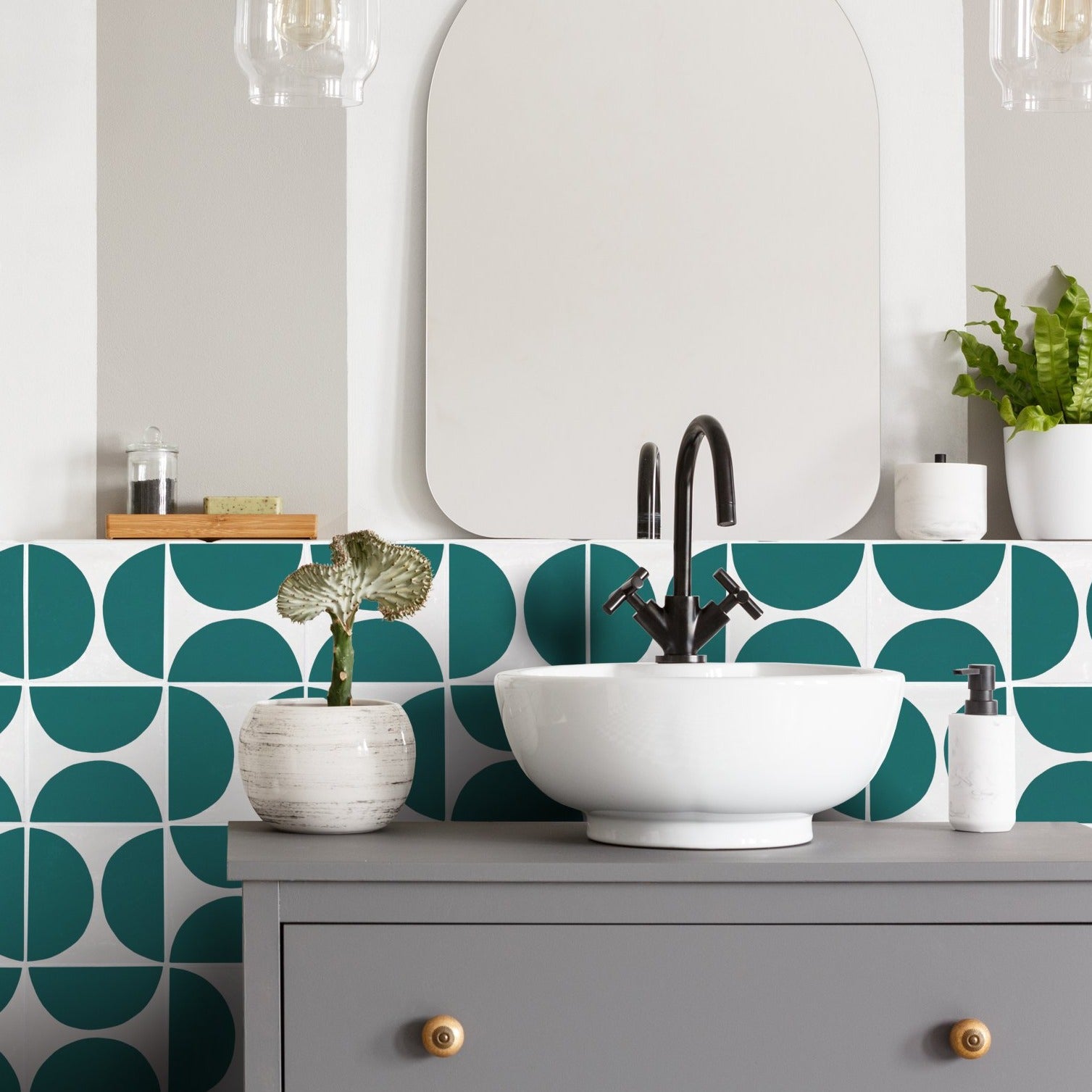 Arc Teal wall tiles