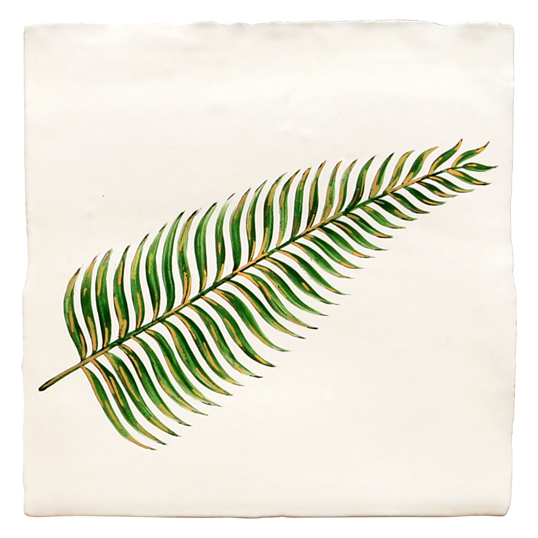Glasshouse Boston Fern hand painted tile