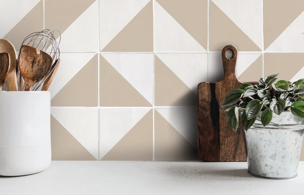 Kitchen wall of Signal Mushroom tiles